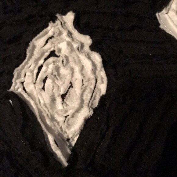 Samuel Dong 3D Black White Jacket Cotton Textured Stretch Zipper Closure Top M - Picture 12 of 12